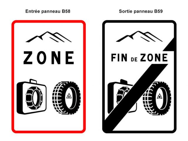panneau pneu neige obligatoire